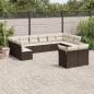 Preview: ARDEBO.de - 12-tlg. Garten-Sofagarnitur mit Kissen Braun Poly Rattan