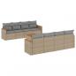 Preview: 9-tlg. Garten-Sofagarnitur mit Kissen Beige Poly Rattan