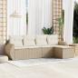 Preview: ARDEBO.de - 5-tlg. Garten-Sofagarnitur mit Kissen Beige Poly Rattan