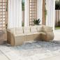 Preview: ARDEBO.de - 7-tlg. Garten-Sofagarnitur mit Kissen Beige Poly Rattan