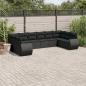 Preview: ARDEBO.de - 10-tlg. Garten-Sofagarnitur mit Kissen Schwarz Poly Rattan