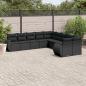 Preview: ARDEBO.de - 10-tlg. Garten-Sofagarnitur mit Kissen Schwarz Poly Rattan