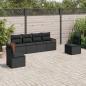 Preview: ARDEBO.de - 6-tlg. Garten-Sofagarnitur mit Kissen Schwarz Poly Rattan