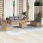 Preview: ARDEBO.de - 8-tlg. Garten-Sofagarnitur mit Kissen Beige Poly Rattan