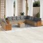 Preview: ARDEBO.de - 12-tlg. Garten-Sofagarnitur mit Kissen Beige Poly Rattan