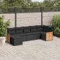 Preview: ARDEBO.de - 7-tlg. Garten-Sofagarnitur mit Kissen Schwarz Poly Rattan