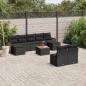 Preview: ARDEBO.de - 10-tlg. Garten-Sofagarnitur mit Kissen Schwarz Poly Rattan