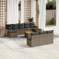 Preview: ARDEBO.de - 11-tlg. Garten-Sofagarnitur mit Kissen Grau Poly Rattan