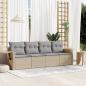 Preview: ARDEBO.de - 4-tlg. Garten-Sofagarnitur mit Kissen Beige Poly Rattan