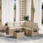 Preview: ARDEBO.de - 6-tlg. Garten-Sofagarnitur mit Kissen Beige Poly Rattan