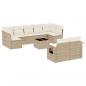 Preview: 10-tlg. Garten-Sofagarnitur mit Kissen Beige Poly Rattan