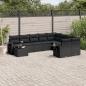 Preview: ARDEBO.de - 10-tlg. Garten-Sofagarnitur mit Kissen Schwarz Poly Rattan