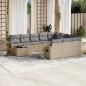 Preview: ARDEBO.de - 11-tlg. Garten-Sofagarnitur mit Kissen Beige Poly Rattan