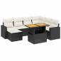 Preview: 8-tlg. Garten-Sofagarnitur mit Kissen Schwarz Poly Rattan