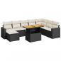 Preview: 9-tlg. Garten-Sofagarnitur mit Kissen Schwarz Poly Rattan