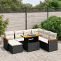 Preview: ARDEBO.de - 8-tlg. Garten-Sofagarnitur mit Kissen Schwarz Poly Rattan