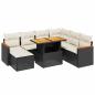 Preview: 8-tlg. Garten-Sofagarnitur mit Kissen Schwarz Poly Rattan