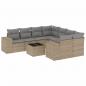 Preview: 9-tlg. Garten-Sofagarnitur mit Kissen Beige Poly Rattan