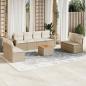 Preview: ARDEBO.de - 9-tlg. Garten-Sofagarnitur mit Kissen Beige Poly Rattan