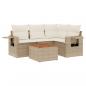 Preview: 5-tlg. Garten-Sofagarnitur mit Kissen Beige Poly Rattan