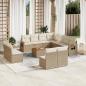 Preview: ARDEBO.de - 12-tlg. Garten-Sofagarnitur mit Kissen Beige Poly Rattan