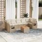 Preview: ARDEBO.de - 8-tlg. Garten-Sofagarnitur mit Kissen Beige Poly Rattan