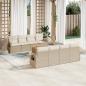 Preview: ARDEBO.de - 9-tlg. Garten-Sofagarnitur mit Kissen Beige Poly Rattan