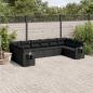 Preview: ARDEBO.de - 10-tlg. Garten-Sofagarnitur mit Kissen Schwarz Poly Rattan