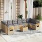 Preview: ARDEBO.de - 11-tlg. Garten-Sofagarnitur mit Kissen Beige Poly Rattan