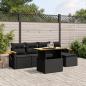 Preview: ARDEBO.de - 6-tlg. Garten-Sofagarnitur mit Kissen Schwarz Poly Rattan