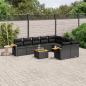 Preview: ARDEBO.de - 10-tlg. Garten-Sofagarnitur mit Kissen Schwarz Poly Rattan