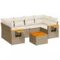 Preview: 7-tlg. Garten-Sofagarnitur mit Kissen Beige Poly Rattan