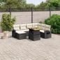 Preview: ARDEBO.de - 8-tlg. Garten-Sofagarnitur mit Kissen Schwarz Poly Rattan