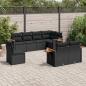 Preview: ARDEBO.de - 8-tlg. Garten-Sofagarnitur mit Kissen Schwarz Poly Rattan