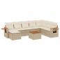 Preview: 9-tlg. Garten-Sofagarnitur mit Kissen Beige Poly Rattan