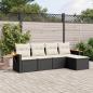 Preview: ARDEBO.de - 5-tlg. Garten-Sofagarnitur mit Kissen Schwarz Poly Rattan