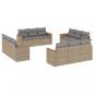 Preview: 12-tlg. Garten-Sofagarnitur mit Kissen Beige Poly Rattan