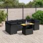 Preview: ARDEBO.de - 8-tlg. Garten-Sofagarnitur mit Kissen Schwarz Poly Rattan