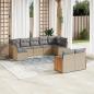 Preview: ARDEBO.de - 9-tlg. Garten-Sofagarnitur mit Kissen Beige Poly Rattan