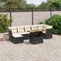 Preview: ARDEBO.de - 8-tlg. Garten-Sofagarnitur mit Kissen Schwarz Poly Rattan