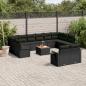 Preview: ARDEBO.de - 13-tlg. Garten-Sofagarnitur mit Kissen Schwarz Poly Rattan