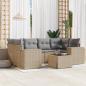 Preview: ARDEBO.de - 7-tlg. Garten-Sofagarnitur mit Kissen Beige Poly Rattan