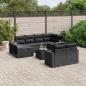 Preview: ARDEBO.de - 11-tlg. Garten-Sofagarnitur mit Kissen Schwarz Poly Rattan