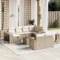 Preview: ARDEBO.de - 11-tlg. Garten-Sofagarnitur mit Kissen Beige Poly Rattan