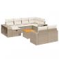 Preview: 11-tlg. Garten-Sofagarnitur mit Kissen Beige Poly Rattan