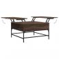 Preview: Couchtisch Braun Eichen-Optik 80x80x45 cm Holzwerkstoff Metall