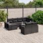 Preview: ARDEBO.de - 11-tlg. Garten-Sofagarnitur mit Kissen Schwarz Poly Rattan