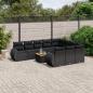 Preview: ARDEBO.de - 11-tlg. Garten-Sofagarnitur mit Kissen Schwarz Poly Rattan