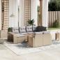 Preview: ARDEBO.de - 11-tlg. Garten-Sofagarnitur mit Kissen Beige Poly Rattan