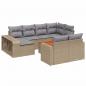 Preview: 11-tlg. Garten-Sofagarnitur mit Kissen Beige Poly Rattan